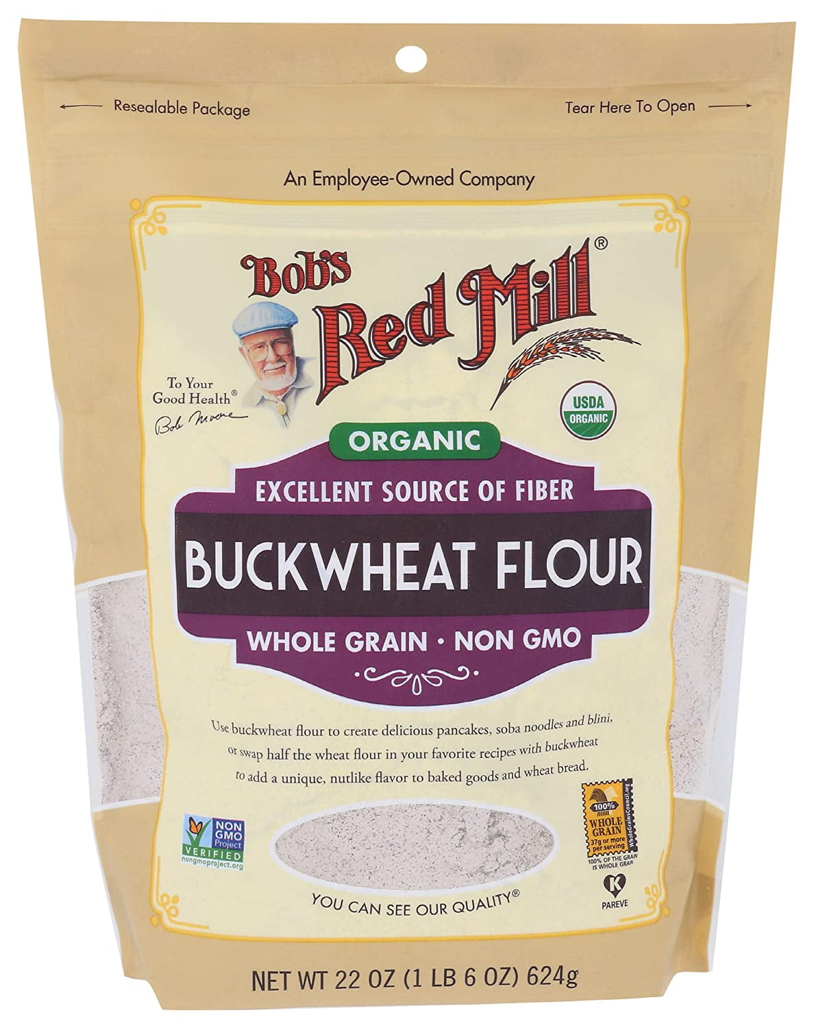 Bob's Red Mill Organic Buckwheat Flour 22 oz Pack of 1