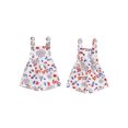 thumbnail image 2 of Toddler Kids Girls Summer Independence Day Overalls Jumpsuit 6 12 18 24 Months 2T 3T 4T 5T 6T Sleeveless Ice Cream/Firework Print Suspender Shorts, 2 of 9