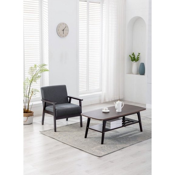 Cterwk Coffee Table and Chair Set, Dark Brown