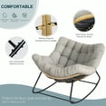 thumbnail image 5 of 41in Oversized Outdoor Rocking Chair with Cushion, 450 lbs Capacity Oversize Papasan Rocking Chair for Patio, Balcony or Porch, Beige, 5 of 6