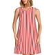 thumbnail image 1 of Fotbe Red And White Stripes Vestido de Verano sin Mangas para Mujer – Vestido Midi Línea A, Estilo Camiseta Floral, Vestido Playero Casual y Fluido, 1 of 7
