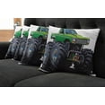 thumbnail image 5 of Ambesonne Cartoon Throw Pillow Cover 4 Pack, Monster Pickup Truck, 24", Green Grey, 5 of 5