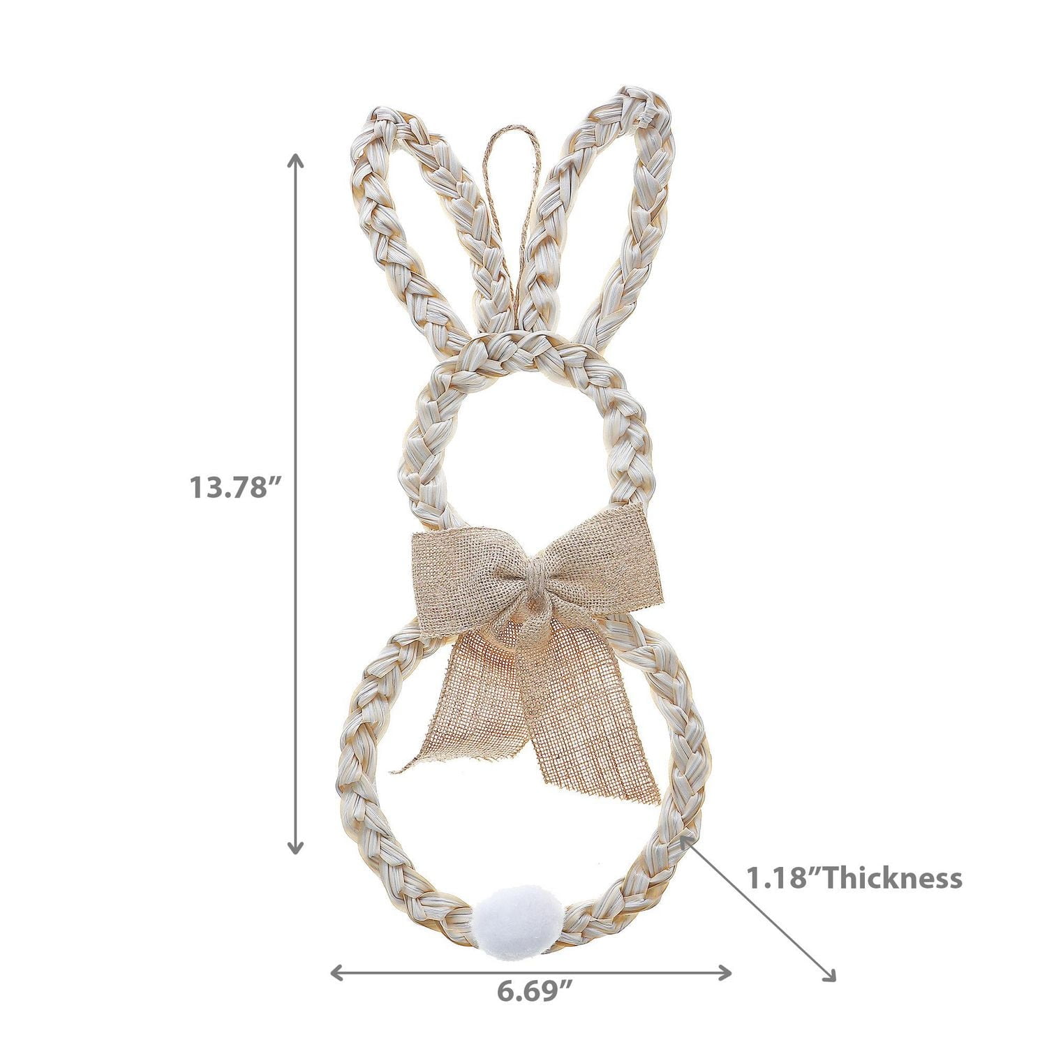 Wood Bunny With Bow Wall Hanging