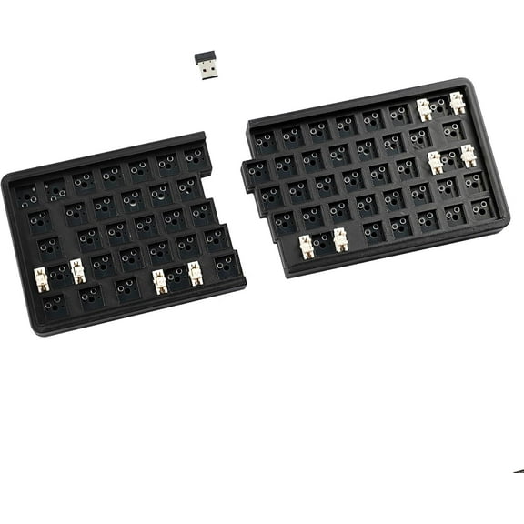 MiFuny W64 Wireless Split Keyboard 2.4Ghz 66 Keys Ergonomic Hotswappable 60% Layout 3D PLA Vial All Key Programmable Independent Gaming Keyboard Kit