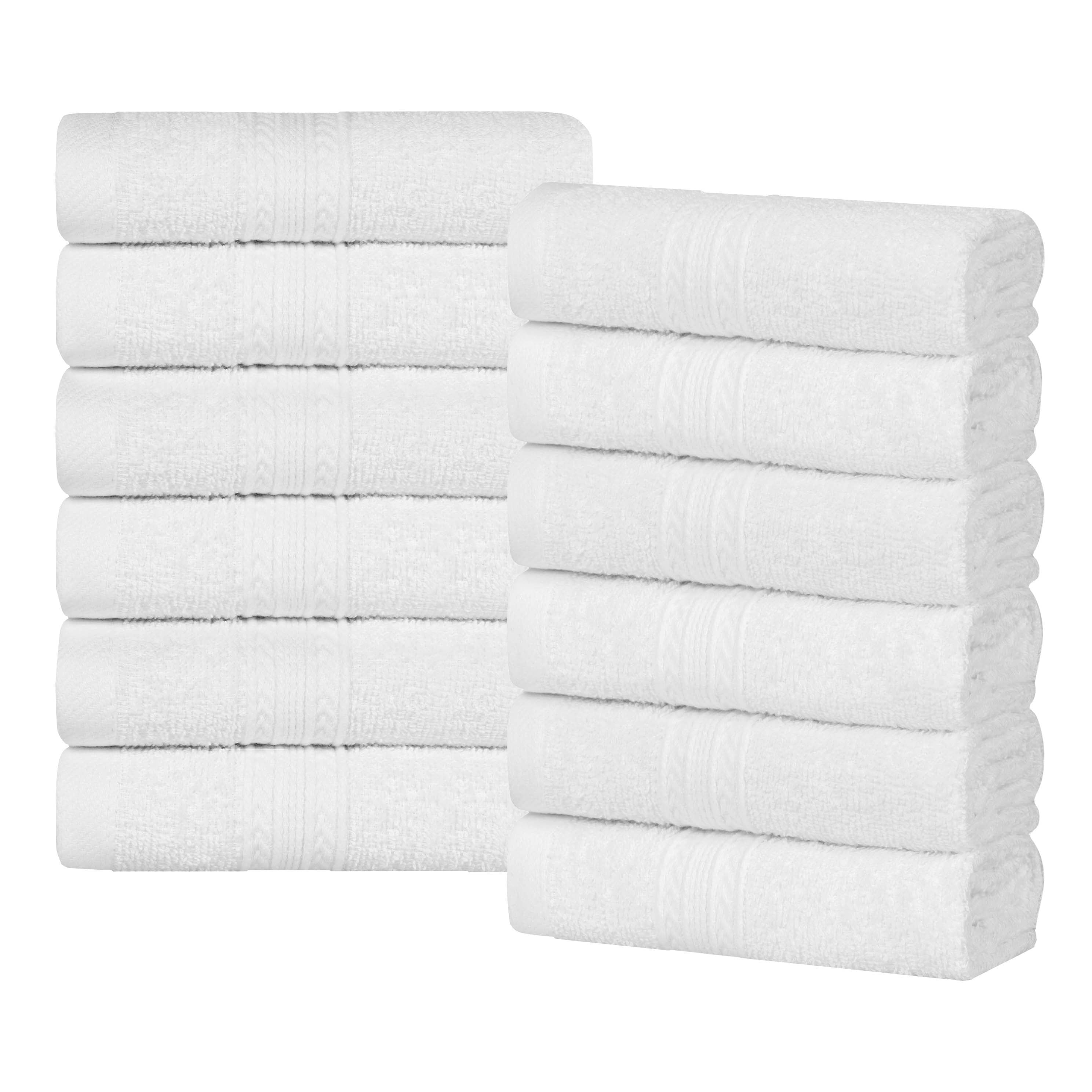 Superior Eco-Friendly Cotton 12-Piece, White, Washcloth Set