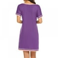 thumbnail image 4 of Pyjama d'Été pour Femmes Manches Courtes Col Cœur Pêche Robe de Nuit Décontractée Robe de Nuit Ample Confort Pyjama Décontracté Robe de Maison, 4 of 4