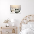 thumbnail image 4 of Zen White Flower Canvas Wall Art Floral and Blue Butterfly on Stone Modern Framed Picture Yoga Spa Spiritual Painting Artwork Print Decor for Bathroom Bedroom Living Room 24x16 Inches, 4 of 9