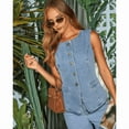 thumbnail image 4 of Womens Tops Vest Tops for Women Tank Top for Women Sleeveless Tops for Women Women's Denim Vest Blue Vest XL, 4 of 10