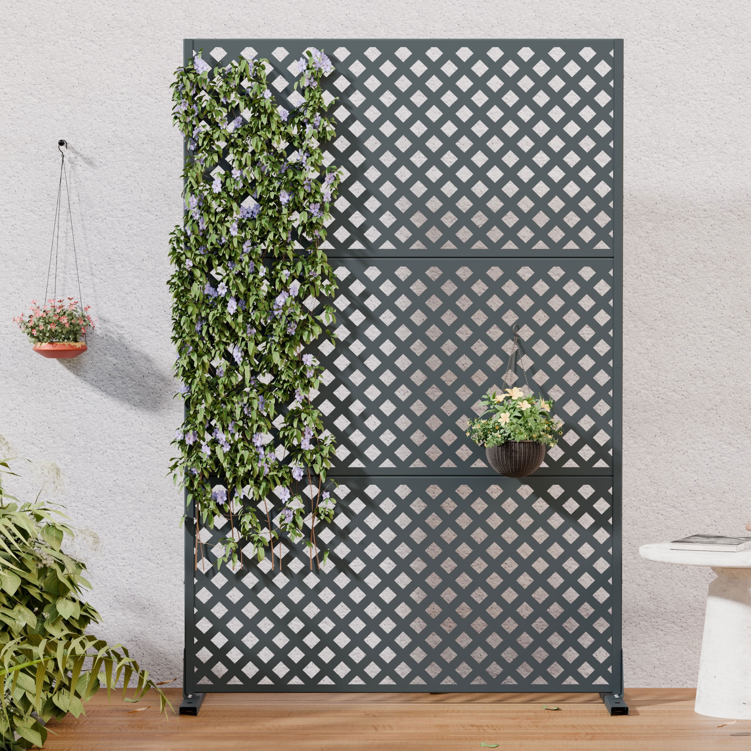 MAYEERTY 72*47in Outdoor Privacy Screen, Durable Metal Privacy Fence, Deck Privacy Panel for Patio, Balcony, Garden