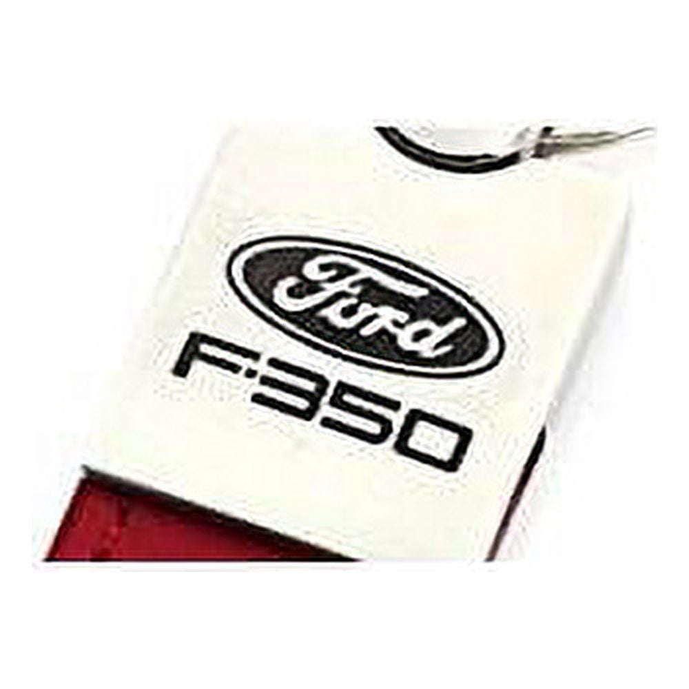 Ford F-350 Keychain & Keyring - Duo Premium Red Leather
