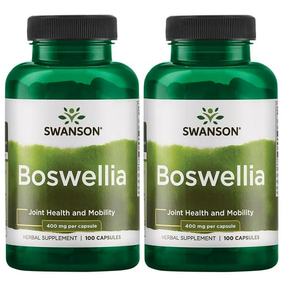 Swanson Boswellia - Herbal Supplement Promoting Joint Support - Ayurvedic Herb for Joint Flexibility & Mobility Support - Made with Boswellia Serrata Resin - (100 Capsules) (2 Pack)