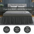 thumbnail image 6 of Unique Bargains Polyester Ruffled Bed Skirt with 16" Drop King Dark Gray, 6 of 7