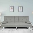 thumbnail image 1 of Modern Sofa Convertible Sleeper Couch Bed For Living Room Apartment Small Space Furniture Sets With 2 Cup Holders Metal Legs My Lux Decor Round, 1 of 6