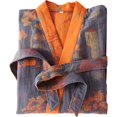 thumbnail image 6 of Jiibva Cotton Kimono Robes With Belt For Men, Jacquard Thin Printed Bathrobe Japanese Robes Pajamas Yukata Belted Robe for Home Casual Wear, 6 of 7