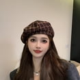 thumbnail image 7 of Women's Plaid Beret Hat, Wool Blend Vintage England Retro Painter Cap, Tartan Artist Hat for Daily Casual Wear, School, and Fashion Gift Coffee, 7 of 7