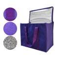 thumbnail image 4 of Set of 2 XL Insulated Cooler Bags,Reusable Grocery Bags with Durable Dual Zipper Closure,Keep Food Hot or Cold,Ideal for Instacart,Grocery Transport(Purple Color), 4 of 6