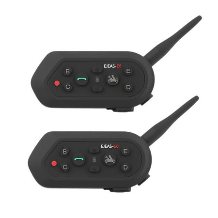 2 Pieces Motorcycle Helmet 6 Riders Headset Intercom Wireless Interphone