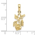 thumbnail image 2 of FJC Finejewelers 10 kt Yellow Gold Rose Charm 24 x 10 mm, 2 of 6