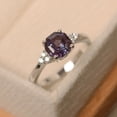 thumbnail image 2 of Alexandrite ring, June birthstone octagon cut ring, white gold engagement ring, 2 of 4