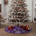 thumbnail image 4 of Fuzoiu Snowflake Gradient Purple Print Christmas Tree Skirt,Xmas Christmas Decorations,Xmas Tree Mat for Farmhouse Holiday New Years Home Party Decor Tree Rugs-36", 4 of 6