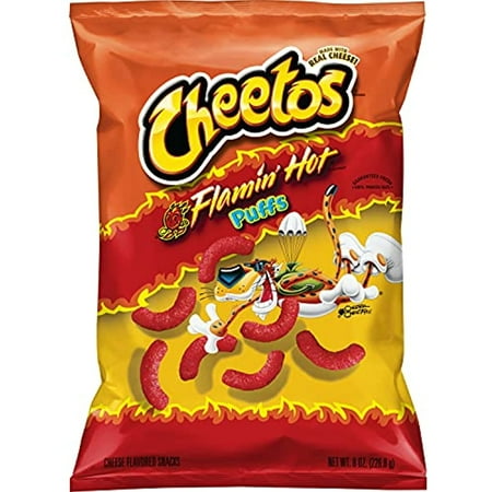 Flamin Hot Puffs Cheese Flavored Snacks 8.5 Oz (Pack Of 3)