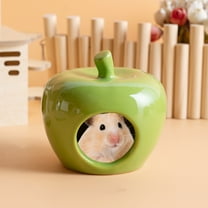 Fasiaou Reindeer Ceramic Pet Nest Warm Half Enclosed Hamster Hideout Bed Cozy Safe Small Animal House for Guinea Pigs Squirrels Hedgehogs