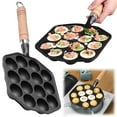 thumbnail image 6 of Yucurem 14 Holes Takoyaki Grill Pan Plate Non Stick Takoyaki Maker Baking Forms Mold Pan Kitchen Pans (As Shown), 6 of 10