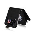 thumbnail image 7 of Compatible With Samsung Galaxy Z Flip 4 Phone Case Synthetic Leather Snapper Blocking Card Pockets Shockproof Anti-Fingerprint Lightweight Luxury Phone Cover,Black, 7 of 7