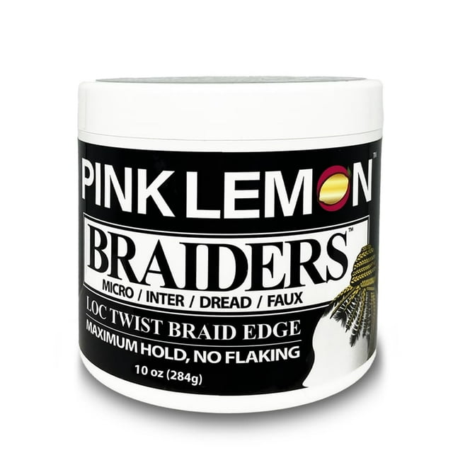 PINK LEMON Braiders - Maximum Hold, No Flaking, Long Lasting Hold, High Shine. For Micro, Inter, Dread, Faux, Loc, Twist, Braid, Edge (10 oz)
