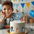 thumbnail image 3 of Blue Dog Cake Topper Set – 7-Piece Acrylic Birthday Decorations for Kids, Bluey Cake Toppers, 3 of 4