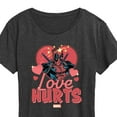 thumbnail image 3 of Marvel Deadpool - Valentine's Day Love Hurts - Women's Short Sleeve Graphic T-Shirt, 3 of 5
