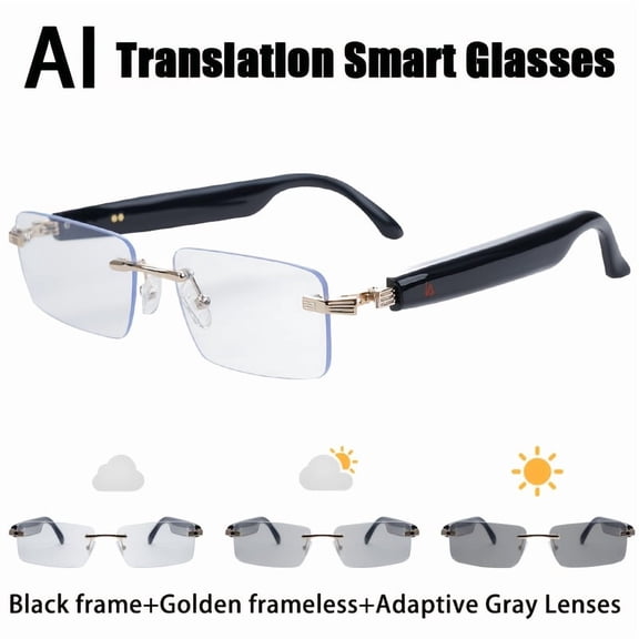 164-Language AI Smart Glasses with GPT Chat - Photochromic Lenses, Music & Hands-free Calls, Multi-functional Audio Glasses