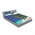 thumbnail image 3 of Ocean Bedding Set with Sheet & Covers, Tropical Untouched Island Getaway Nature Coast Colorful View Picture, Printed Bedroom Decor 2 Shams, 4 Sizes, Navy Blue White, by Ambesonne, 3 of 3