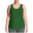 thumbnail image 2 of Fartey Plus Size Tank Tops for Women 2025 Summer Scoop Neck Camis Top Loose Casual Sleeveless Shirts Fashion Solid Color Beach Vacation Tanks Green XL, 2 of 8
