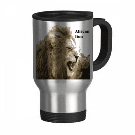 

African Ostrich Biggest Bird Travel Mug Flip Lid Stainless Steel Cup Car Tumbler Thermos
