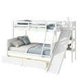thumbnail image 5 of EUROCO Wood Twin over Full Bunk Bed with Drawers and Slide, Storage Bed with Shelves for Kids Teens Bedroom, White, 5 of 12