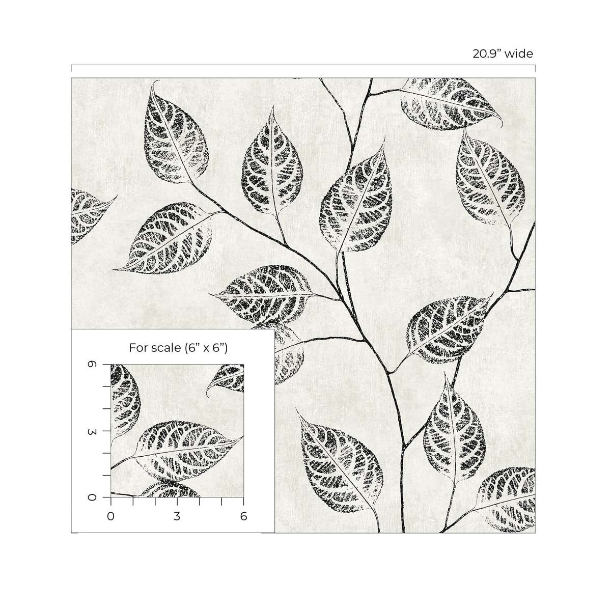 NextWall Contrast Leaf Silhouette Peel and Stick Wallpaper - 20.9 in. W x 18 ft. L Roll
