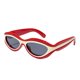 thumbnail image 1 of Gafas de sol de ojo de gato para mujer, montura ovalada gruesa, accesorios, gafas de sol, estilo retro, 1 of 4