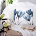 thumbnail image 3 of Navy Blue Tulip 16x16 Pillow Covers Set of 2, Watercolor Farmhouse Floral Botanical Throw Pillow Covers Decorative Couch Cushion Case, Microfiber Square Pillowcases for Bedroom Car Living Room, 3 of 7