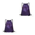 thumbnail image 4 of VONKY Portable Nylon Drawstring Bag Sack Beach Gym Backpack Shoes Bags Convenient and Versatile Purple 2Set, 4 of 6