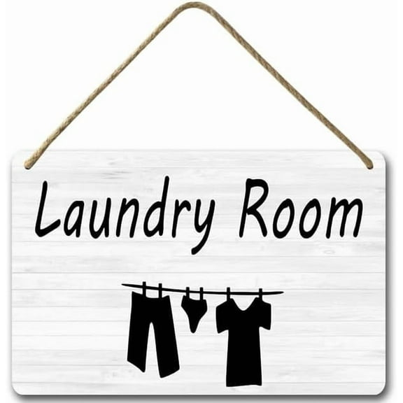 Zomyto 8x12IN Rustic Farmhouse Laundry Signs,Laundry Room Decor and Accessories,Rustic Wood Laundry Room Sign Wall Hanging Decor A03