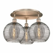 Innovations Lighting - Athens Deco Swirl - 3 Light Flush Mount In Industrial