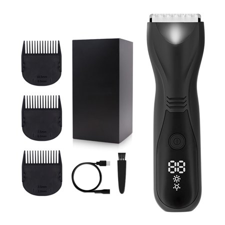 Groin & Body Hair Trimmer for Men Electric Trimmer Pubic Trimmer Body Shaver Waterproof Wet/Dry Body Shaver Groomer