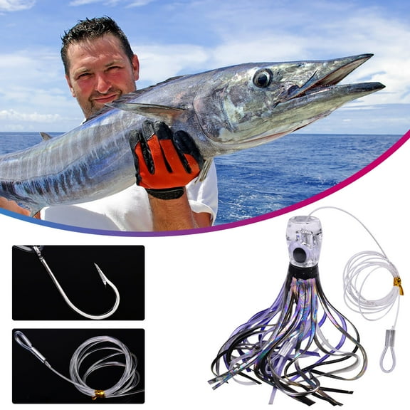 7 Inch Resin Fishing Lure Artificial Squid Imitation Soft Plastic Bait for Saltwater Freshwater Trolling Casting