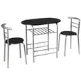 thumbnail image 6 of Topbuy 3 PCS Kitchen Dining Set Compact Bistro Pub 2 Chairs & Table Silver&Black, 6 of 7