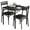 Black, variant on Luku Wood Kitchen Room Table Set with 2 Upholstered Chairs - Stylish Dining Set for Small Spaces