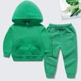 thumbnail image 2 of XXWXYD Toddler Winter 2-Piece Set Hooded Sweatshirt + Elastic Waist Sweatpants Comfy Cold Weather Outfit for Baby Boys Girls, 2 of 8