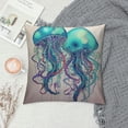 thumbnail image 2 of JEUXUS  Jellyfish Throw Pillow Covers, Beautiful Ocean Animal Blue Jellyfish Accent Pillow Case Cushion Cover for Bedroom/Livingroom/Sofa/Farm HousePillowcases, 2 of 5