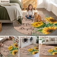 thumbnail image 5 of Yellow Sunflowers Round Area Rug 3.3Ft Washable Circle Rugs for Dining Room Table, Farmhouse Floral Rustic Leaves Brown Wood Non-Slip Carpet Floor Mats Indoor Outdoor Carpet Runner Home Decor, 5 of 8