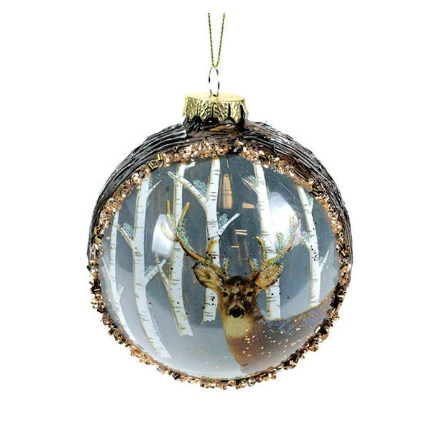 Glenhaven Deer With Trees Ball Ornament Walmart Com Walmart Com